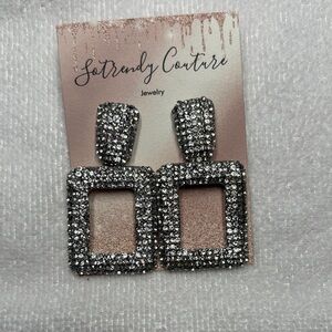 Silver Bling Statement Earrings